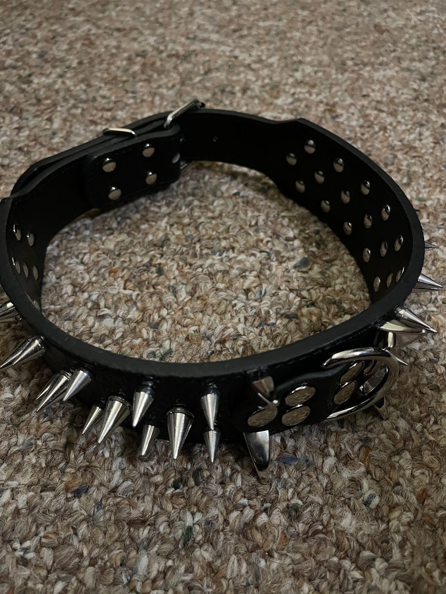 Spiked leather collar