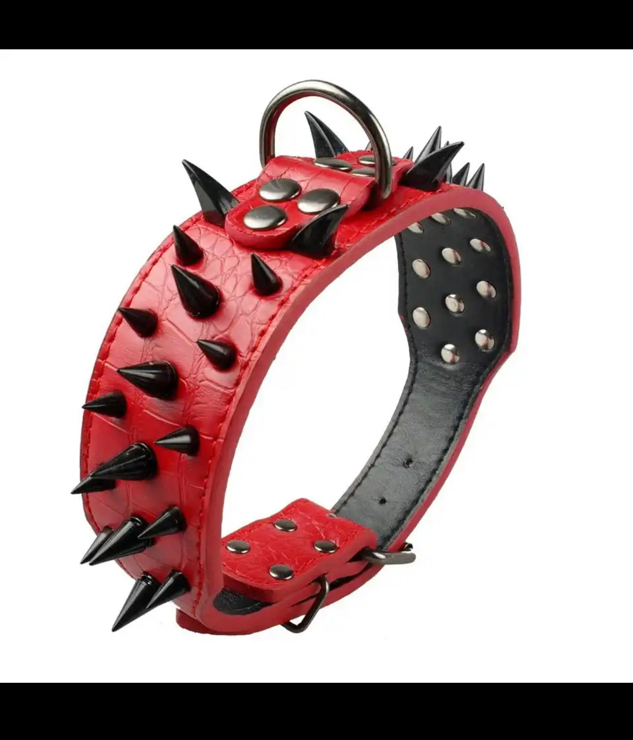 Spiked leather collar